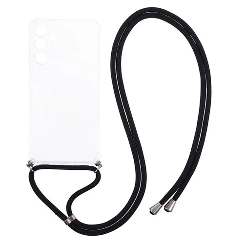 For Samsung Galaxy A35 5G Case Air-Guard Corners Protection TPU Phone Cover with Lanyard - 1