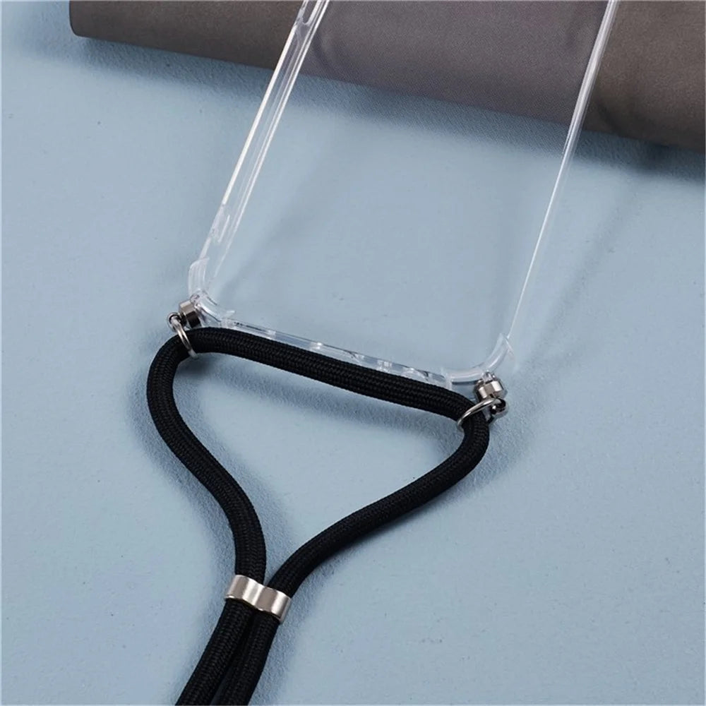 For Samsung Galaxy A35 5G Case Air-Guard Corners Protection TPU Phone Cover with Lanyard - 4