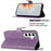 For Samsung Galaxy A15 5G Cell Phone Case Flower Imprinted Wallet Cover - Purple - 4