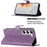For Samsung Galaxy S23 Cell Phone Cases Flower Pattern Anti-fall Leather Cover - Purple - 3