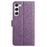 For Samsung Galaxy S23 Cell Phone Cases Flower Pattern Anti-fall Leather Cover - Purple - 6