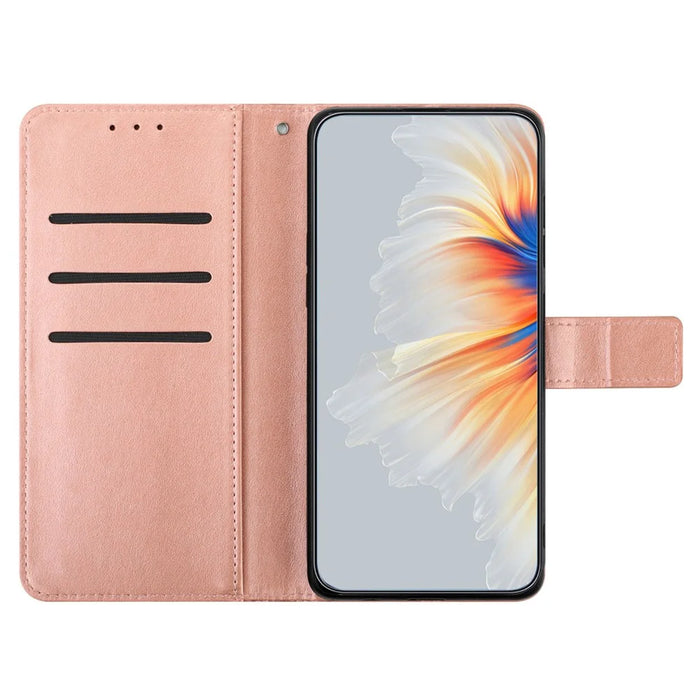 For Samsung Galaxy A13 4G Phone Case PU Leather Folio Flip Wallet Cover with Strap - Rose Gold - 2