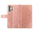 For Samsung Galaxy A13 4G Phone Case PU Leather Folio Flip Wallet Cover with Strap - Rose Gold - 6