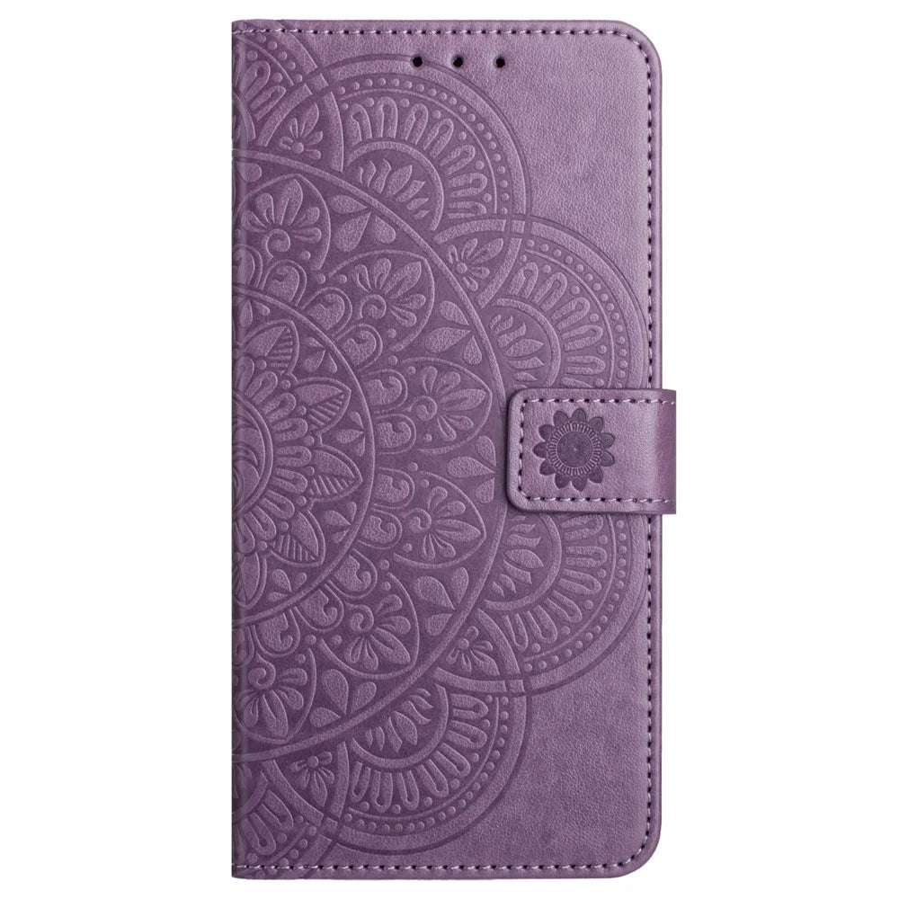 For iPhone 15 Pro Max Case Flower Pattern Flip Stand Phone Protector - Purple - 6