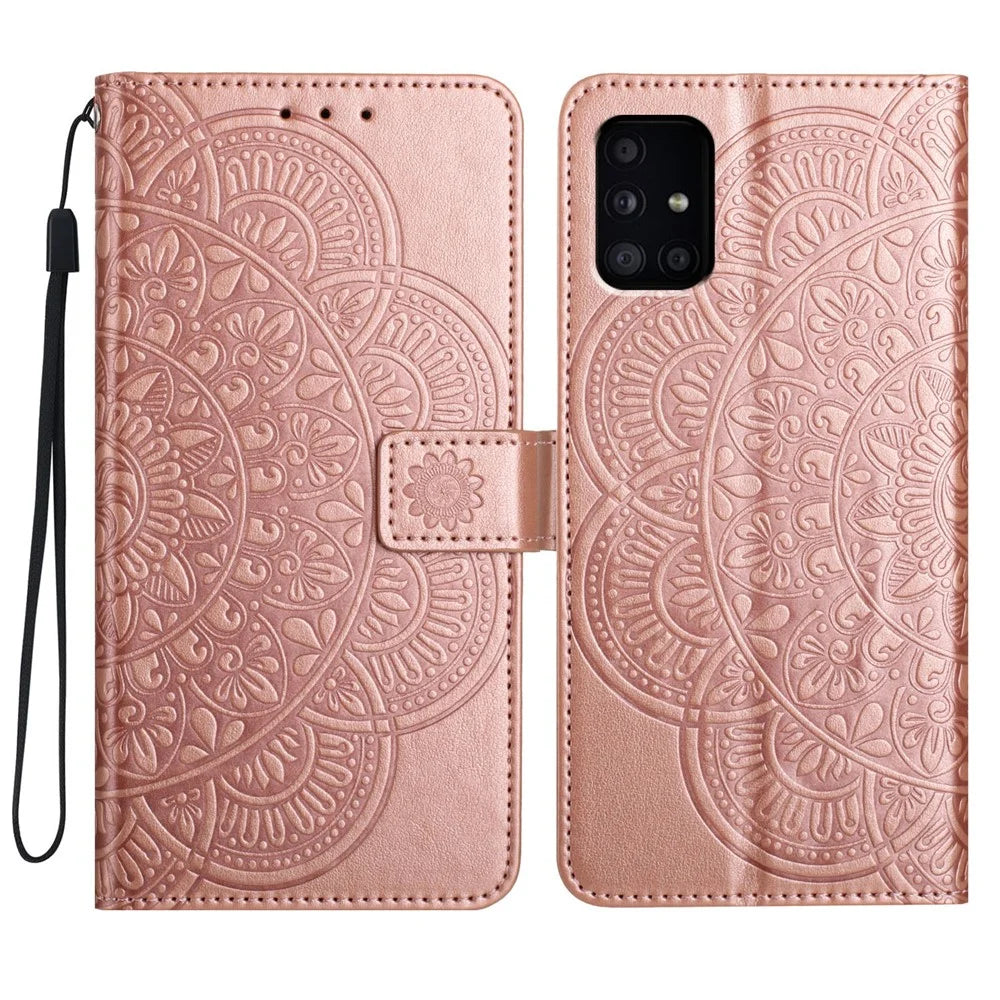 For Samsung Galaxy A71 4G SM-A715 Case Folio PU Leather Phone Cover - Rose Gold - 1