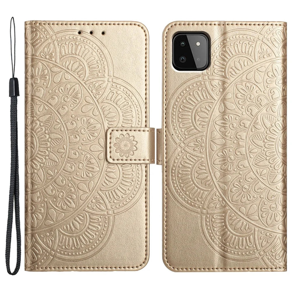 For Samsung Galaxy A22 5G (EU Version) Case PU Leather Phone Cover Stand Wallet - Blue - 1