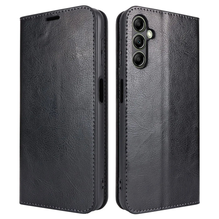 For Samsung Galaxy A14 5G / 4G Wallet Case Split Leather Phone Cover Magnetic Closing - Black - 1