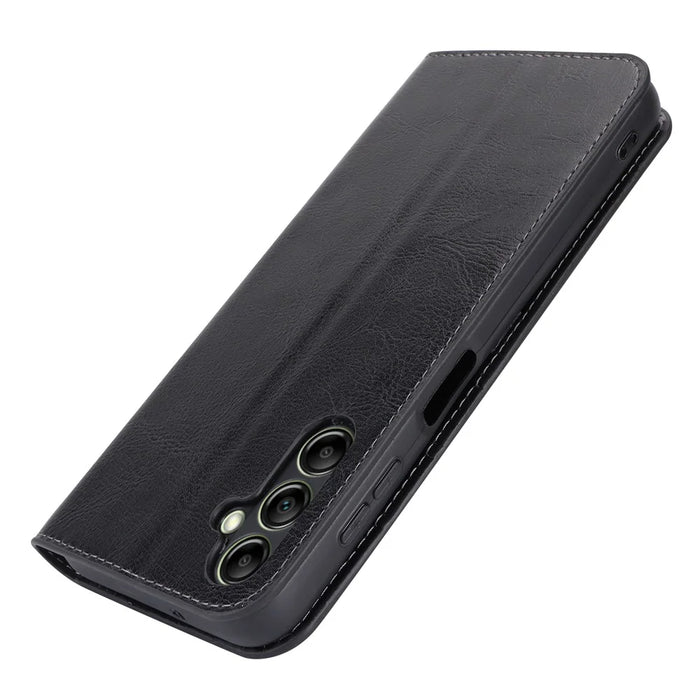 For Samsung Galaxy A14 5G / 4G Wallet Case Split Leather Phone Cover Magnetic Closing - Black - 5