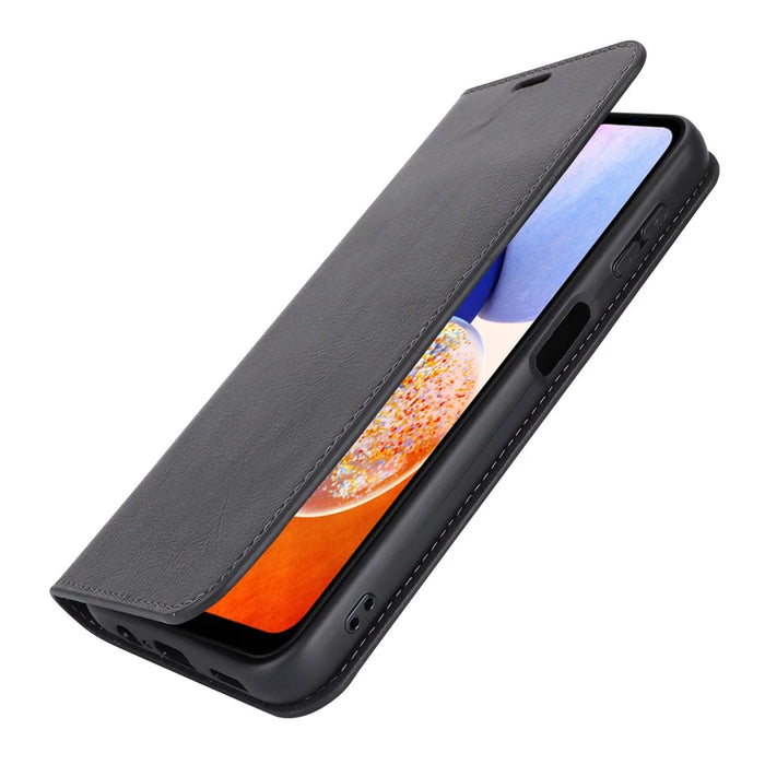 For Samsung Galaxy A14 5G / 4G Wallet Case Split Leather Phone Cover Magnetic Closing - Black - 6