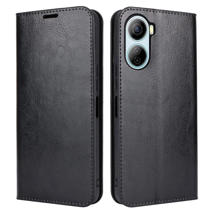For ZTE Libero 5G IV Case Crazy Horse Texture Split Leather Phone Wallet Cover - Black - 1