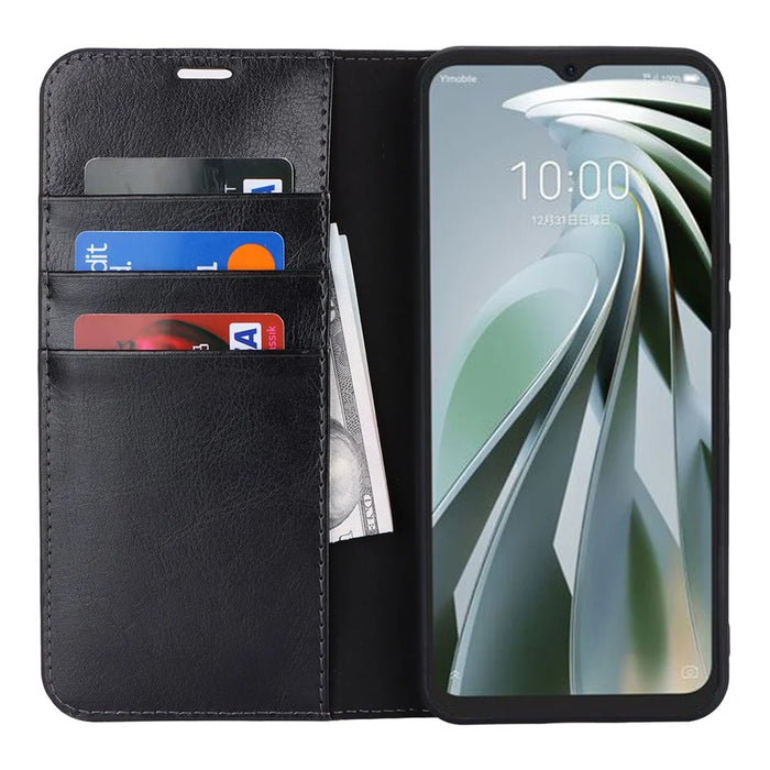 For ZTE Libero 5G IV Case Crazy Horse Texture Split Leather Phone Wallet Cover - Black - 2