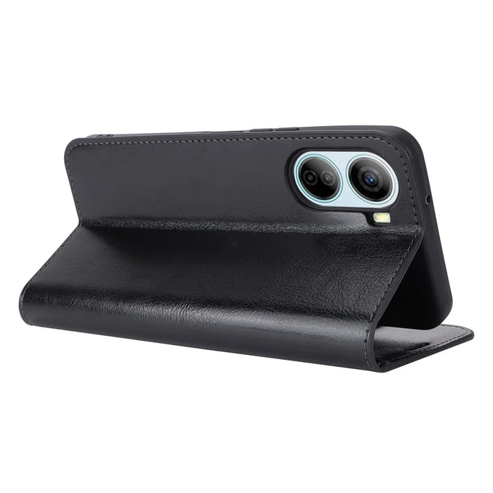 For ZTE Libero 5G IV Case Crazy Horse Texture Split Leather Phone Wallet Cover - Black - 3