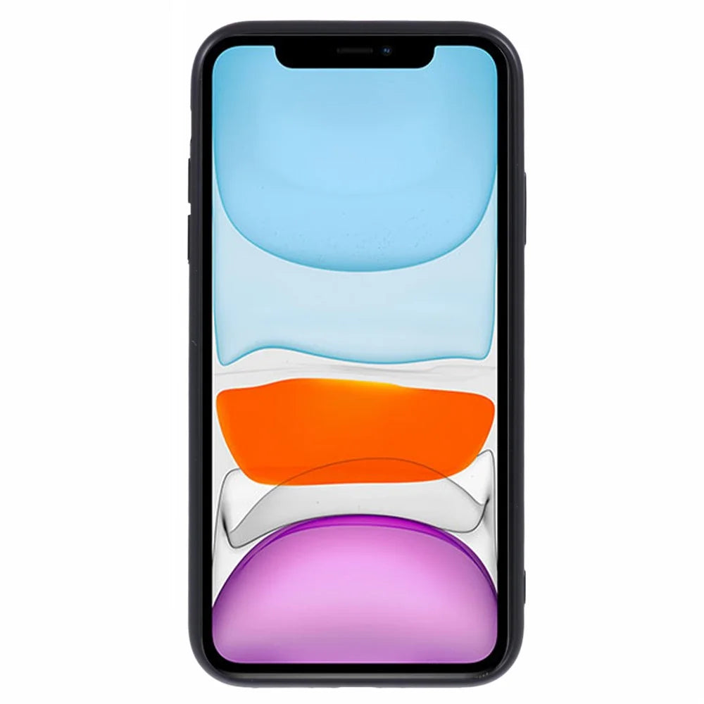 SUTENI H03 For iPhone 11 Case Slim PU Leather Phone Cover with Card Holders - Black - 3