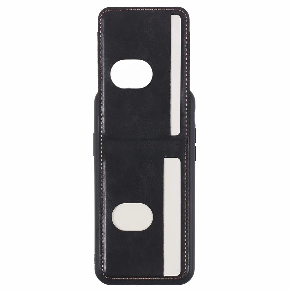SUTENI H03 For iPhone X / XS 5.8 inch Case PU Leather Waxy Textured Cover with Card Holder - Black - 4