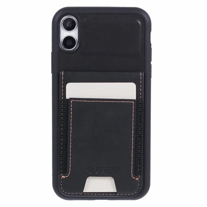 SUTENI H03 For iPhone XR 6.1 inch Case Waxy Textured Kickstand Shockproof Protective Cover - Black - 2
