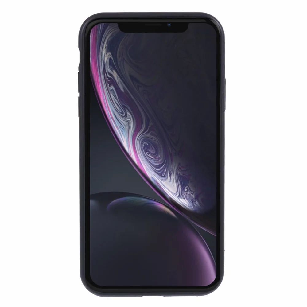 SUTENI H03 For iPhone XR 6.1 inch Case Waxy Textured Kickstand Shockproof Protective Cover - Black - 3
