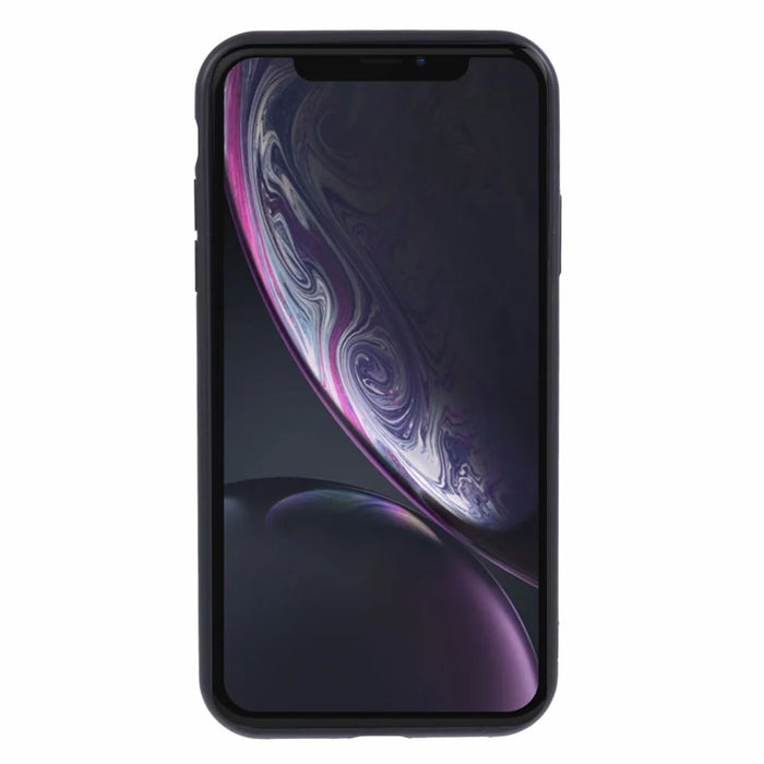 SUTENI H03 For iPhone XR 6.1 inch Case Waxy Textured Kickstand Shockproof Protective Cover - Black - 3