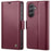 For Samsung Galaxy A55 5G Leather Case CASEME 023 RFID Blocking 3 Card Slot Mobile Cover - Red - 1