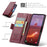 For Samsung Galaxy A55 5G Leather Case CASEME 023 RFID Blocking 3 Card Slot Mobile Cover - Red - 6
