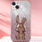 For iPhone 13 mini Kickstand Case Cute Rabbit Protective Phone Shell - Pink - 5