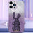 For iPhone 15 Pro Max Back Case Cute Rabbit Electroplating Phone Cover with Kickstand - Purple - 5