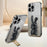 Back Case for iPhone 13 Pro , Cute Rabbit Electroplating Phone Cover with Kickstand - Black - 2
