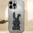 Back Case for iPhone 13 Pro , Cute Rabbit Electroplating Phone Cover with Kickstand - Black - 5