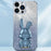 Back Case for iPhone 13 Pro Max , Electroplating Cartoon Rabbit Phone Cover with Kickstand - Blue - 5