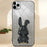 For iPhone 11 Pro Max Cartoon Rabbit Case Pull-out Kickstand Smart Phone Cover - Black - 5