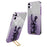 For iPhone 12 Electroplating Rabbit Case Pull-out Kickstand Smart Phone Cover - Purple - 1