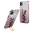 For iPhone 12 Pro Electroplating Rabbit Drop-proof Case Pull-out Kickstand Phone Cover - Pink - 1
