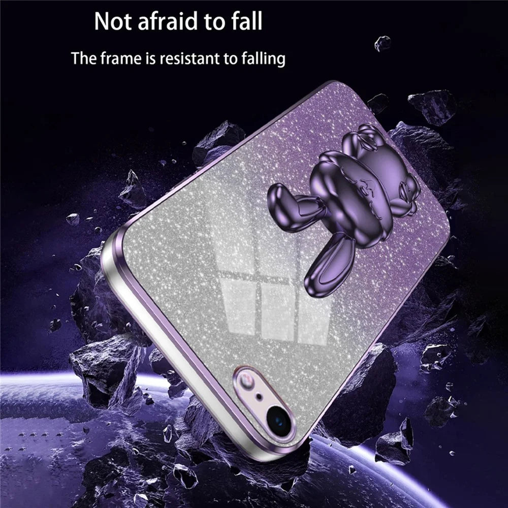For iPhone 6 / 7 / 8 / SE (2020) / SE (2022) Cartoon Rabbit Kickstand Cover Anti-collision Phone Case - Purple - 5