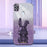 Phone Cover for Samsung Galaxy A21s , Lovely Rabbit Pull-out Kickstand Back Shell - Purple - 2
