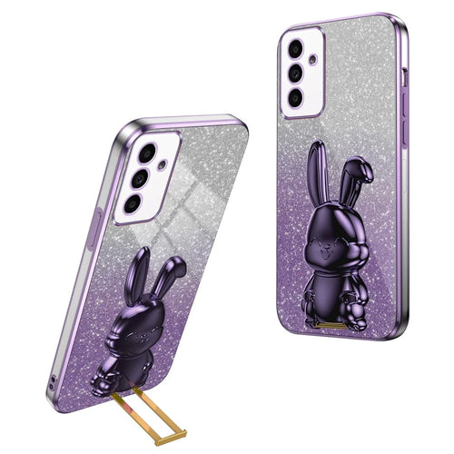 Mobile Phone Cover for Samsung Galaxy A13 5G Case Glitter Powder PC+TPU Shell with Kickstand - Purple - 1