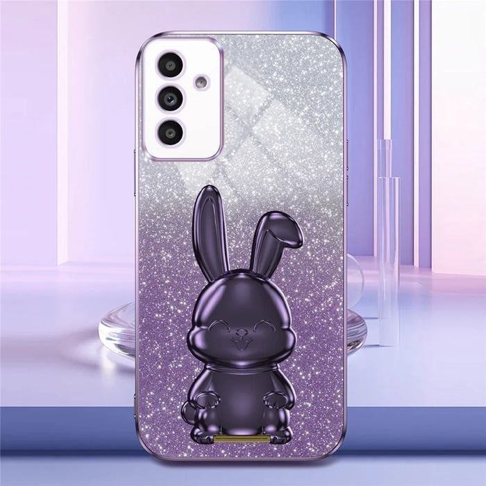Mobile Phone Cover for Samsung Galaxy A13 5G Case Glitter Powder PC+TPU Shell with Kickstand - Purple - 2