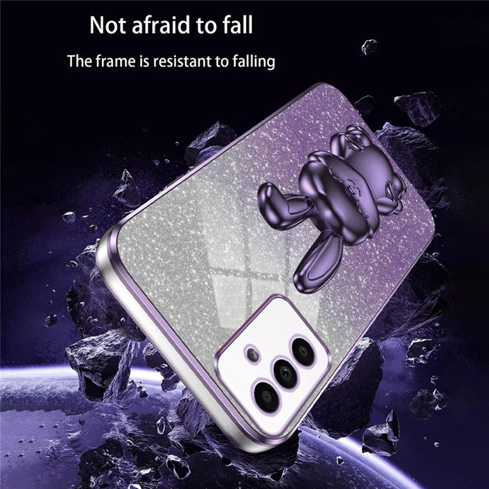 Mobile Phone Cover for Samsung Galaxy A13 5G Case Glitter Powder PC+TPU Shell with Kickstand - Purple - 5