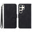 For Samsung Galaxy S24 Ultra Leather Case with Hand Strap Wallet Stand Phone Cover - Black - 1