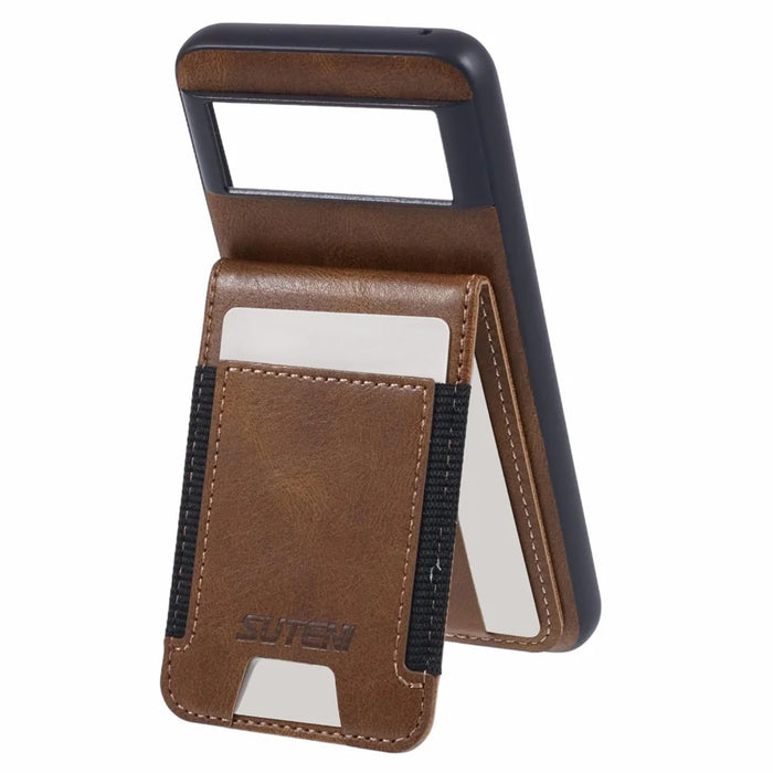 SUTENI H03 For Google Pixel 6 Case Kickstand Leather+TPU Case - Brown - 3