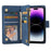 For iPhone 15 Pro Max Cell Phone Case Multiple Card Slots Drop-proof Cover with Zipper Wallet - Blue - 3