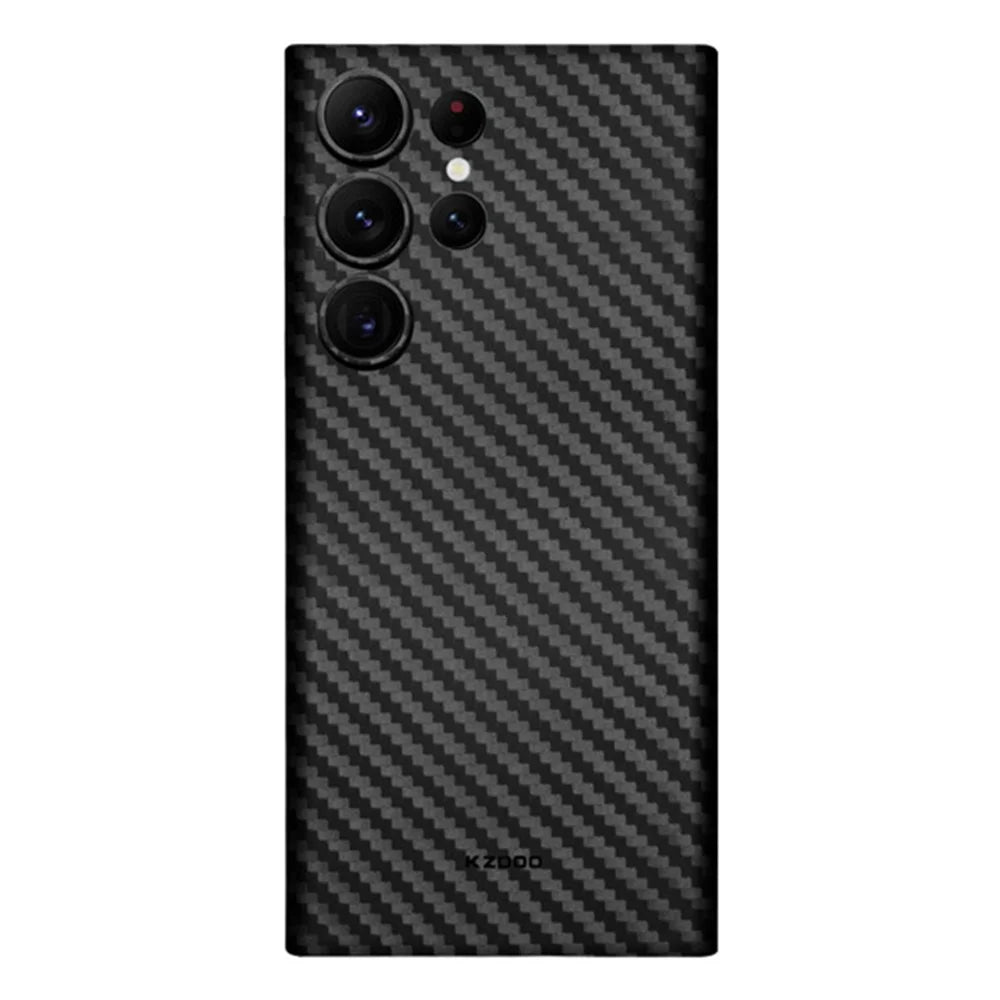 KZDOO For Samsung Galaxy S24 Ultra Case PP Phone Back Cover Carbon Fiber Texture - Black - 1