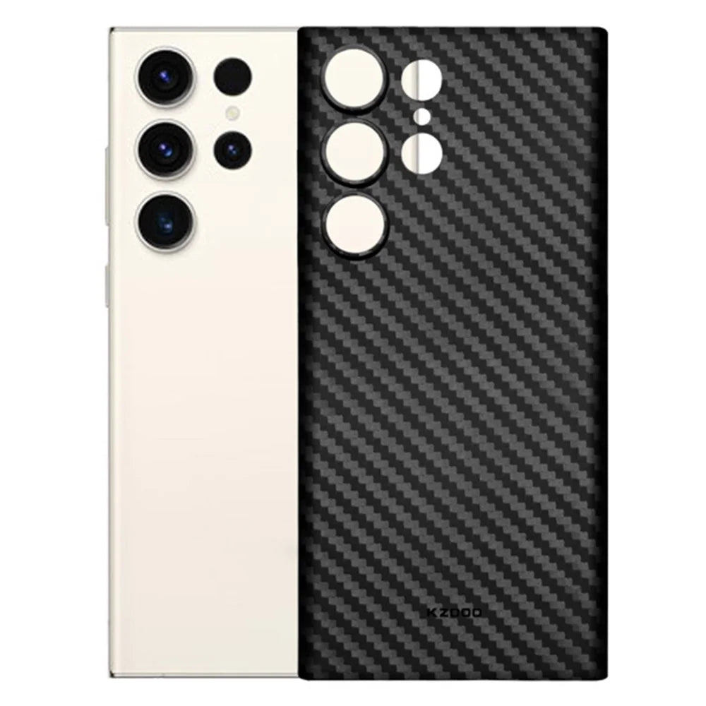 KZDOO For Samsung Galaxy S24 Ultra Case PP Phone Back Cover Carbon Fiber Texture - Black - 2