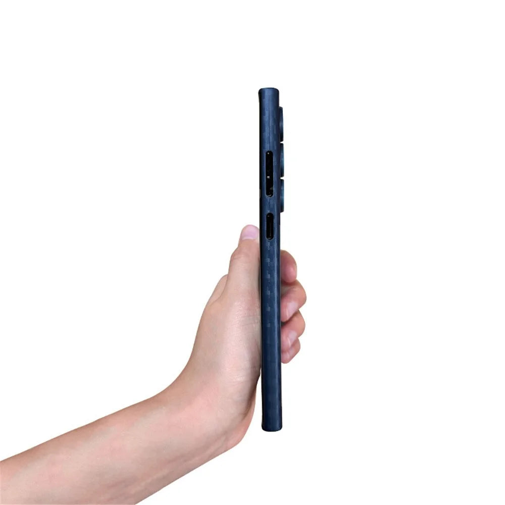 KZDOO For Samsung Galaxy S24 Ultra Case PP Phone Back Cover Carbon Fiber Texture - Black - 3