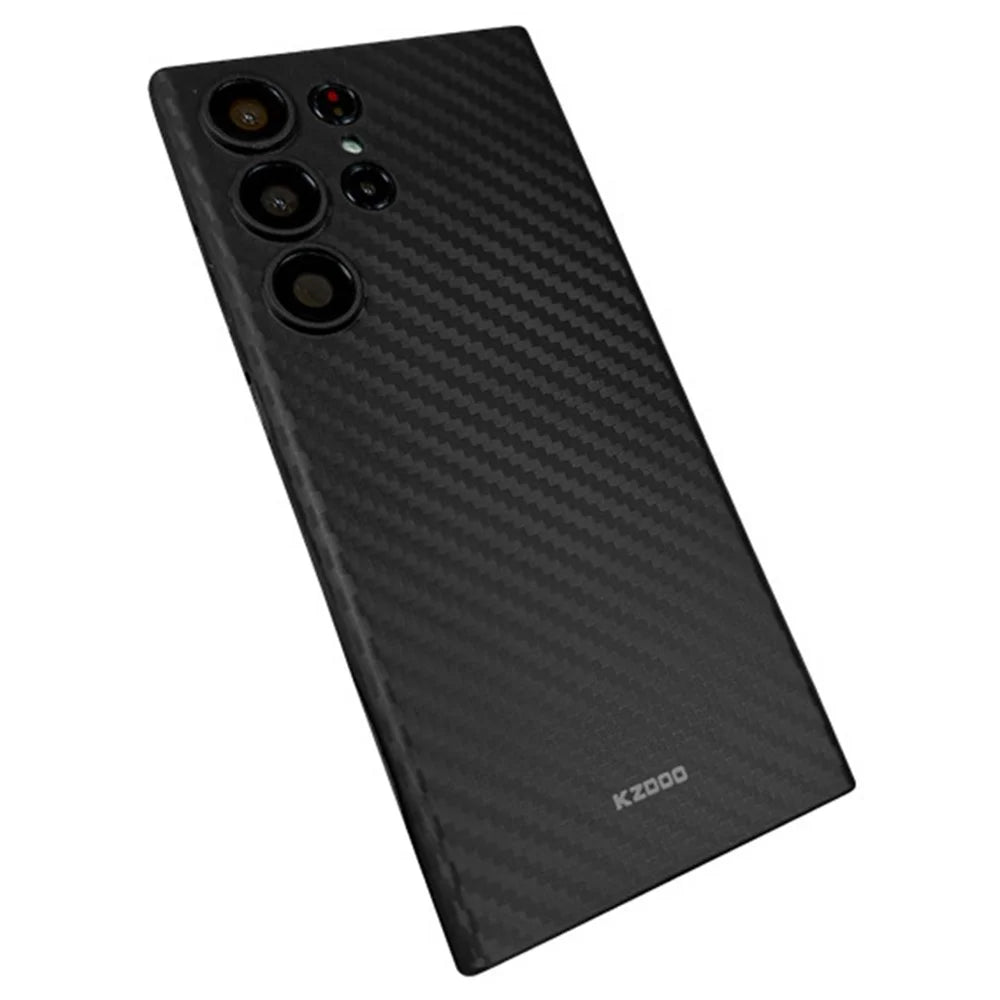 KZDOO For Samsung Galaxy S24 Ultra Case PP Phone Back Cover Carbon Fiber Texture - Black - 4