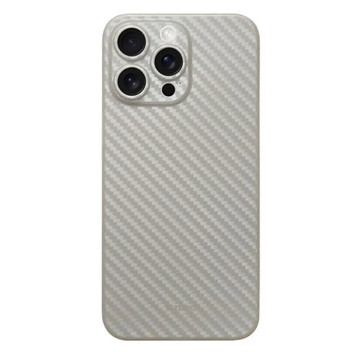 KZDOO For iPhone 15 Pro Max Carbon Fiber Texture Back Case PP Cell Phone Cover - Titanium Grey - 1