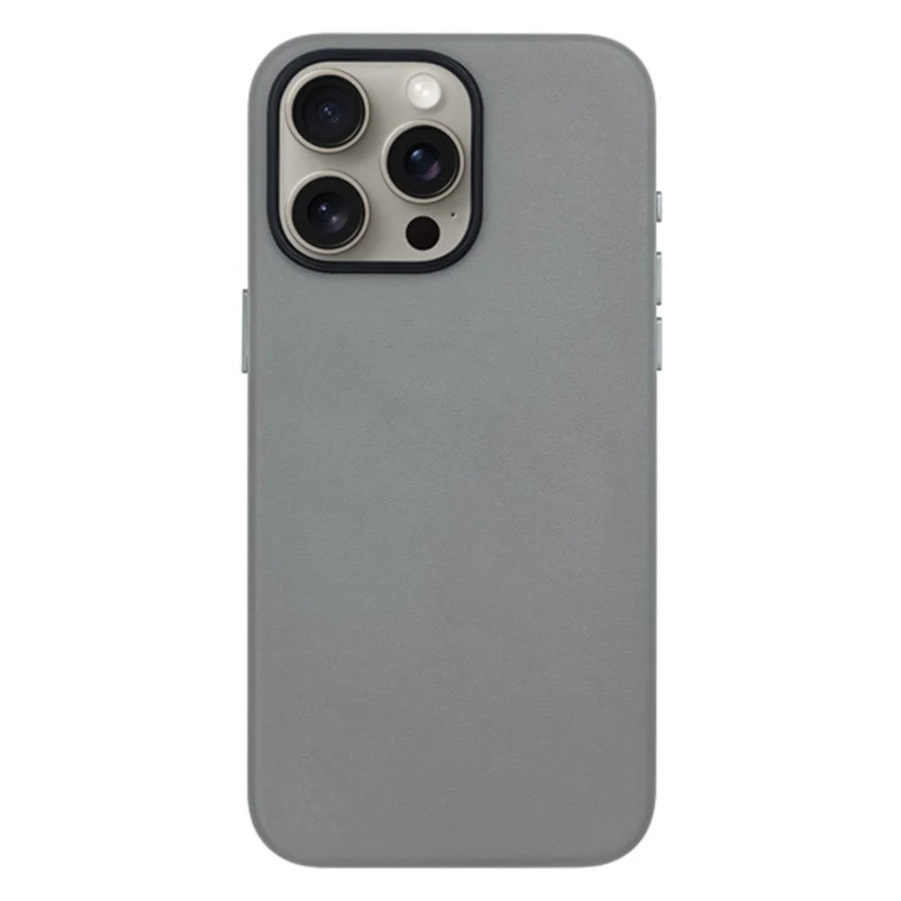KZDOO Noble Collection Slim Case for iPhone 15 Pro Max PU Leather Flip Phone Cover - Grey - 1