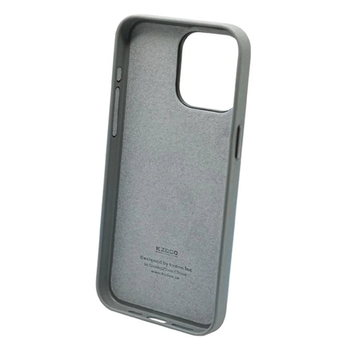 KZDOO Noble Collection Slim Case for iPhone 15 Pro Max PU Leather Flip Phone Cover - Grey - 2