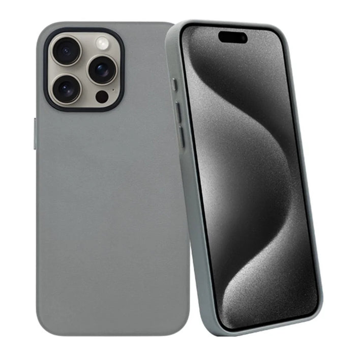 KZDOO Noble Collection Slim Case for iPhone 15 Pro Max PU Leather Flip Phone Cover - Grey - 3
