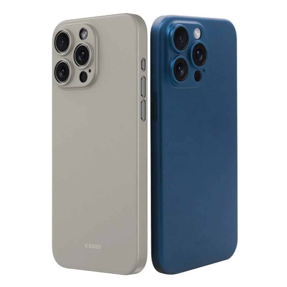 KZDOO Air Skin Series For iPhone 15 Pro Max Frosted Back Case Ultra Thin Phone Cover - Black - 2