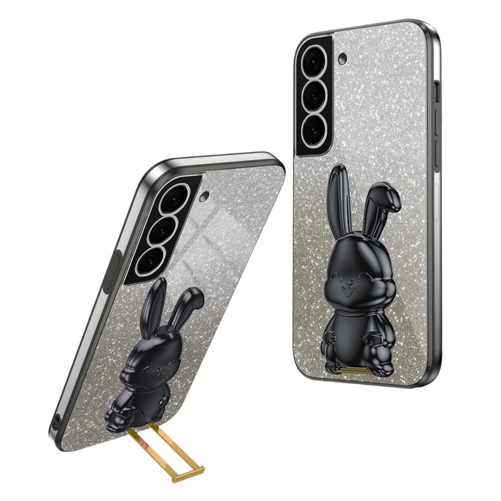 Cover for Samsung Galaxy S21 4G / 5G Viewing Kickstand PC+TPU Phone Case - Black - 1