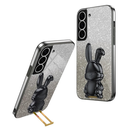 Cover for Samsung Galaxy S21 4G / 5G Viewing Kickstand PC+TPU Phone Case - Black - 1
